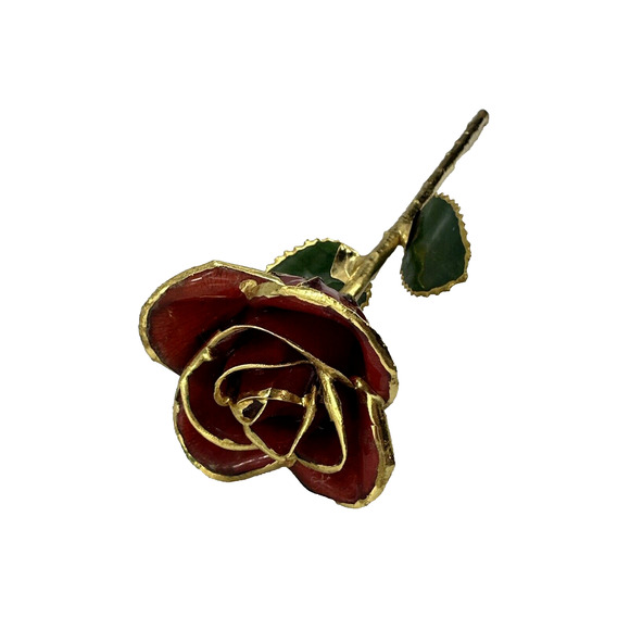 Red Rose 24K Gold Plated Forever Flower Valentines Day Gift Home Decor - Picture 1 of 9